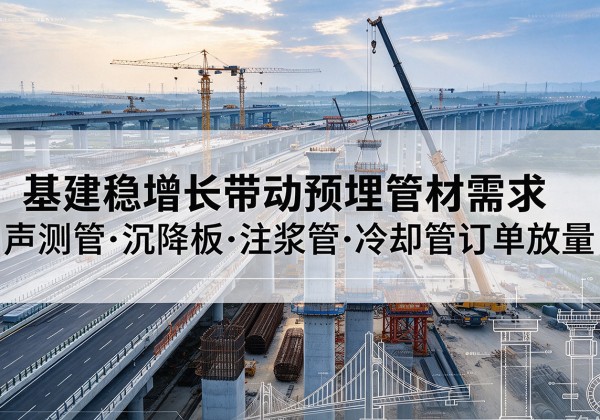 裕安基建稳增长带动预埋监测管材需求，声测管、沉降板、注浆管订单持续放量