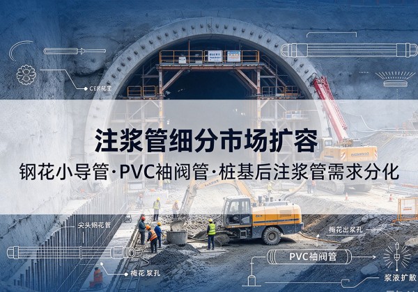 裕安注浆管细分市场扩容，隧道钢花小导管、PVC 袖阀管、桩基后注浆管需求分化